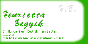 henrietta begyik business card